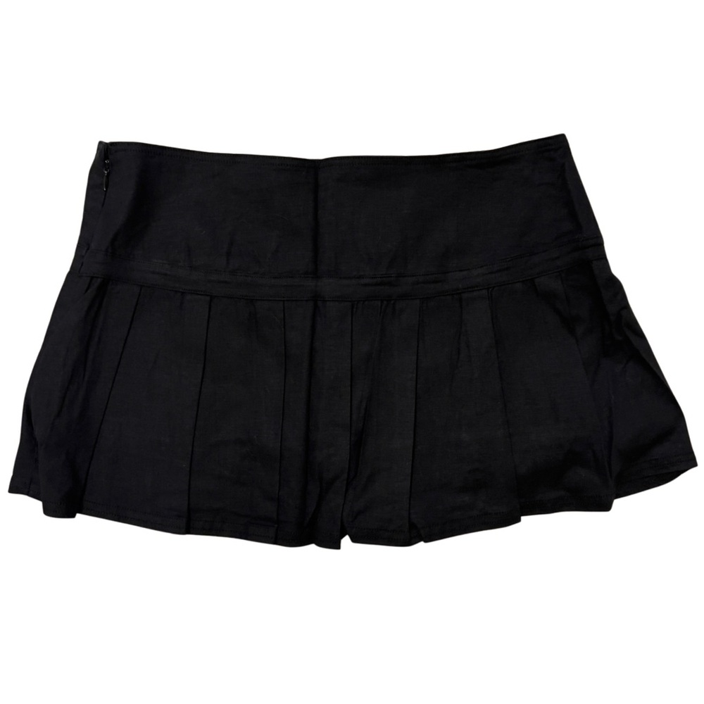 BDG Shaina Belted Linen Black Micro Mini Skort - Picture 5 of 6